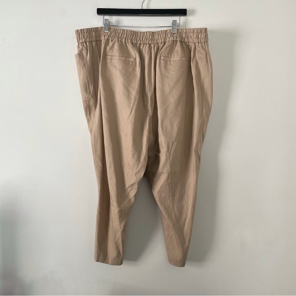 NWT New Calvin Klein Oatmeal Beige Linen Blend Cropped Pants Size 3X - Picture 3 of 6